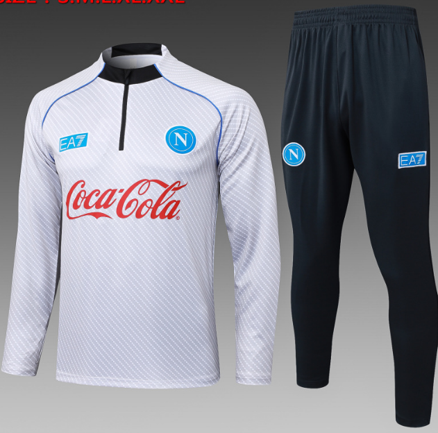Napoli 2025/26 White Training Suit (Sweatshirt+Pants)