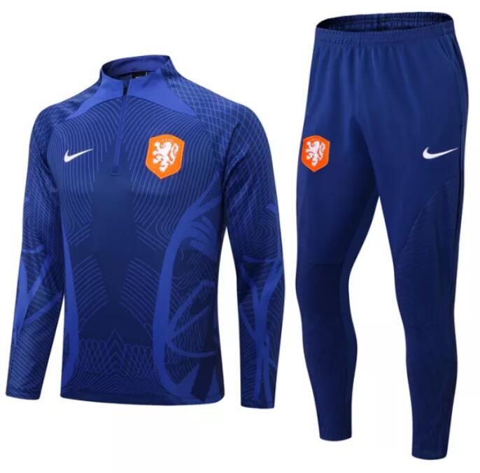 Netherlands 2022/23 Blue Training Suit (Sweatshirt+Trouser)