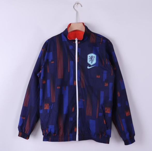 Netherlands 2025/26 Orange Blue Double-Face Windbreaker Jacket