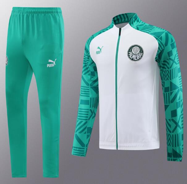 Palmeiras 2023/24 White Green Training Suits (Jacket+Trouser)