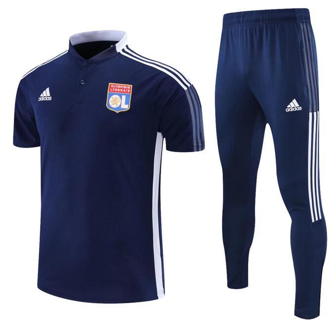 Lyon 2021/22 Navy Polo Suits (Shirt+Trouser)