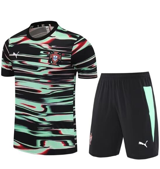 Portugal 2025/26 Black Green Training Uniforms (Shirt+Shorts)