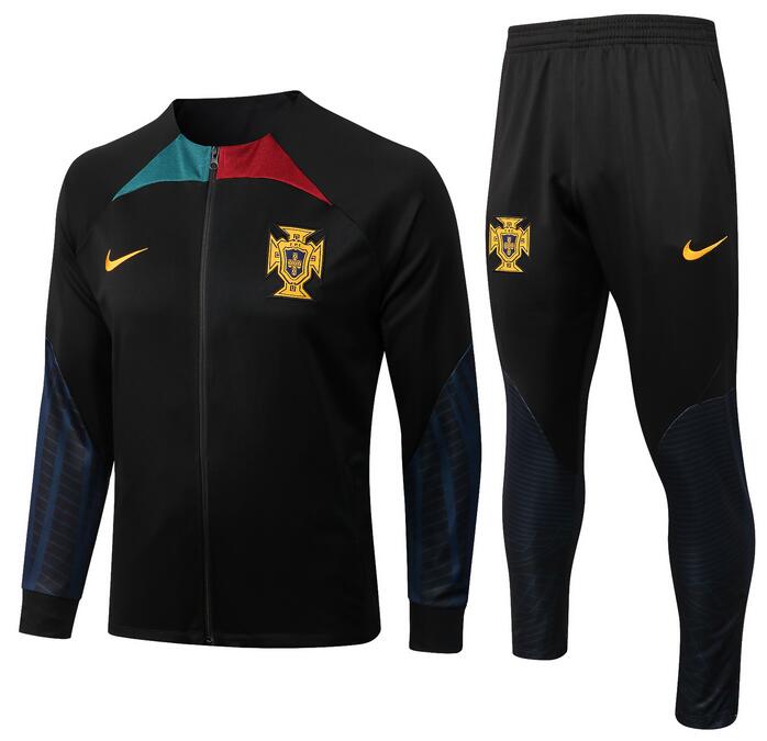 Portugal 2022 World Cup Black Training Suit (Jacket+Trouser)