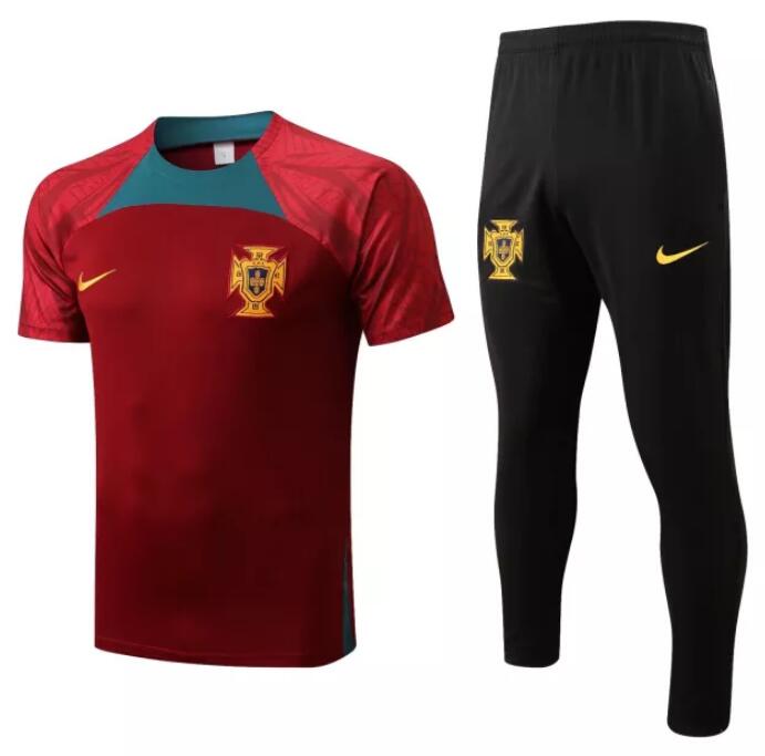 Portugal 2022/23 Red Training Suit (Shirt+Trouser)