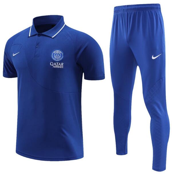 Chelsea 2022/23 Dark Blue Polo Suit (Shirt+Trouser)