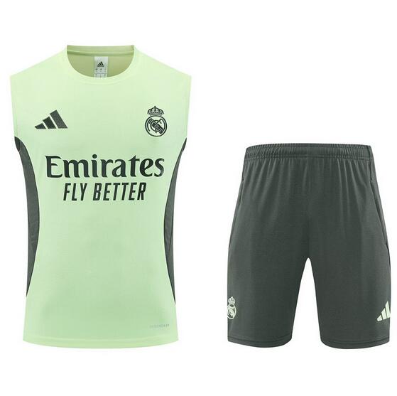 Real Madrid 2025/26 Green Training Vest Uniforms (Shirt+Shorts)