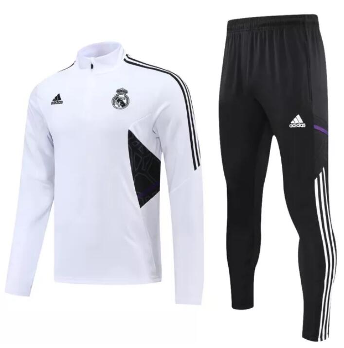 Real Madrid 2022/23 White Training Suit (Sweatshirt+Trouser)