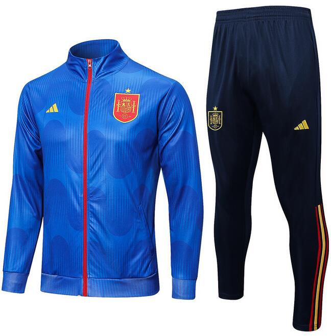 Spain 2022 World Cup Dark Blue Training Suit (Jacket+Trousers)