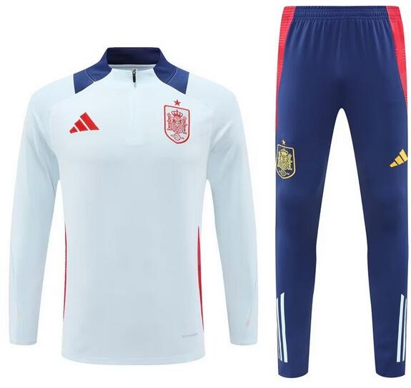 Spain 2024 Euro Cup Light Blue Training Suit (Sweatshirt+Trousers)
