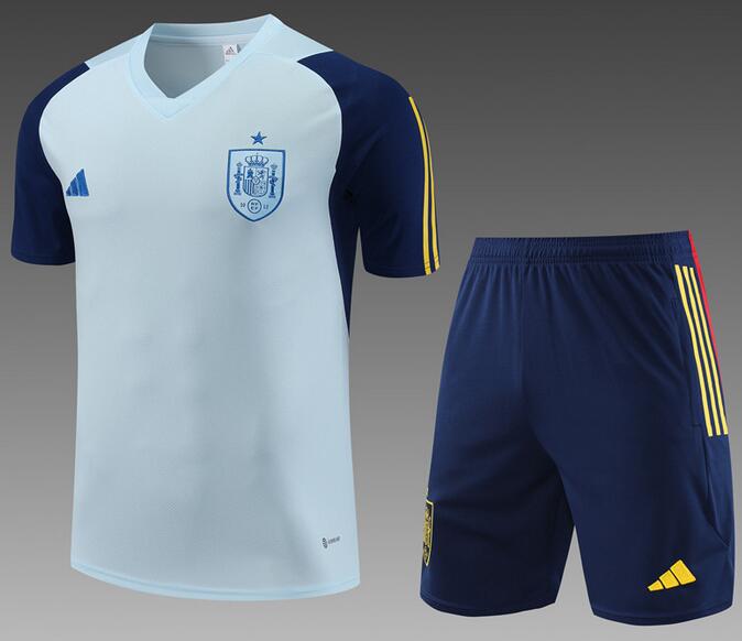 Spain 2023/24 Light Blue Training Kits (Shirt+Shorts)