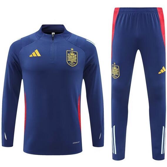 Spain 2024 Euro Cup Royal Blue Training Suit (Sweatshirt+Trousers)