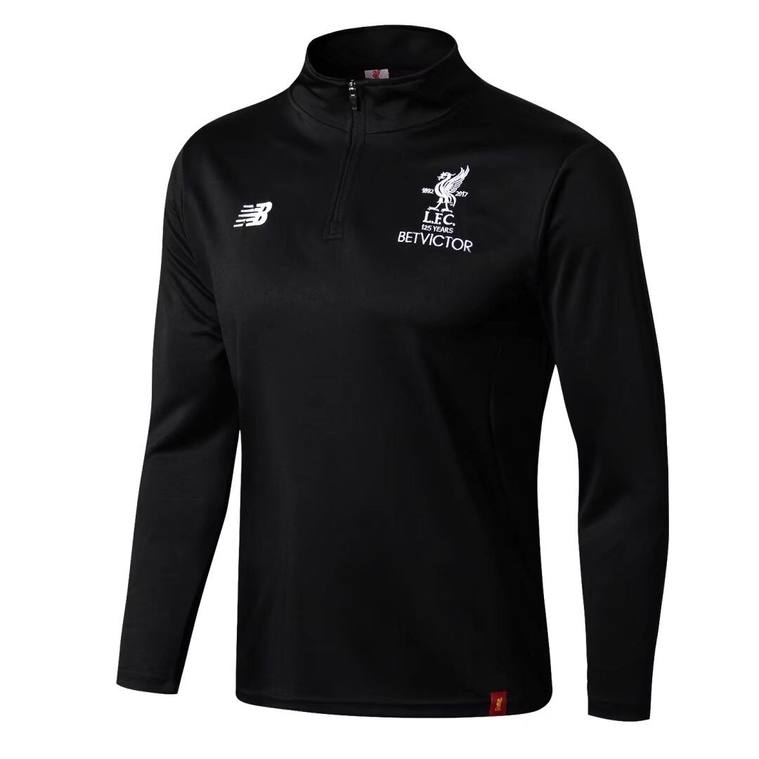 Liverpool 2018/19 Black 1/4 Zip Squad Training Sweat Shirt