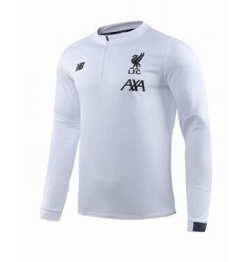 Liverpool 2019/20 White Zipper Training Sweat Shirt