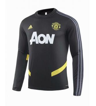 Manchester United 2019/20 Black Yellow Training Sweat Shirt