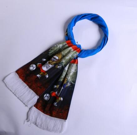 2018 World Cup Mascot Soccer Scarf Blue