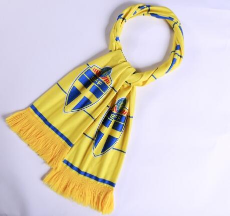 2018 World Cup Sverige Soccer Scarf Yellow