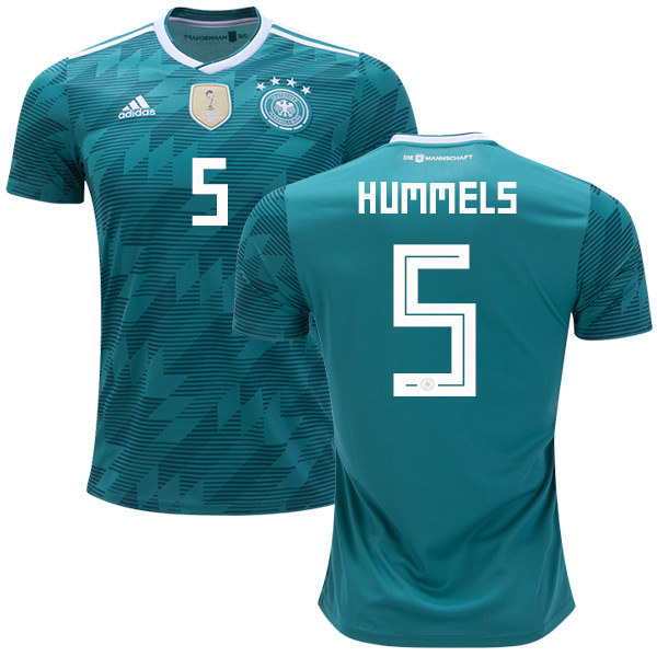 Germany 2018 World Cup MATS HUMMELS 5 Away Shirt Soccer Jersey