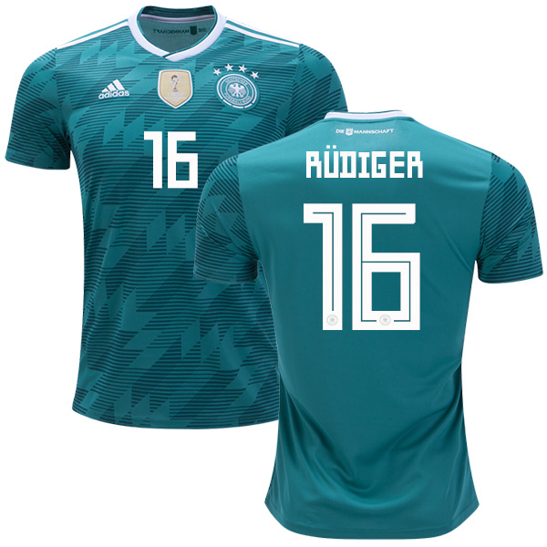 Germany 2018 World Cup ANTONIO RUDIGER 16 Away Shirt Soccer Jersey
