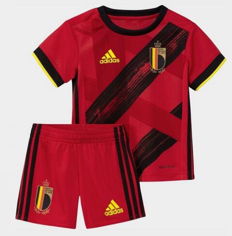 Belgium 2020 Euro Home Kids Soccer Kit Children Shirt And Shorts