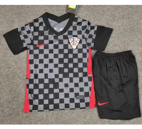 Croatia 2020 Away Kids Soccer Kit Children Shirt And Shorts