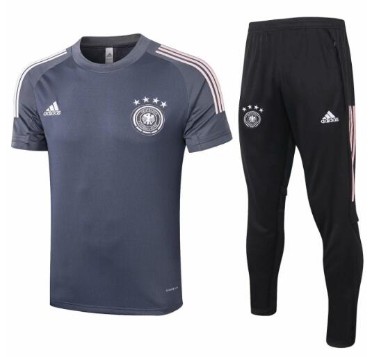 Germany 2020 Grey Short Training Suits (Shirt+Trousers)