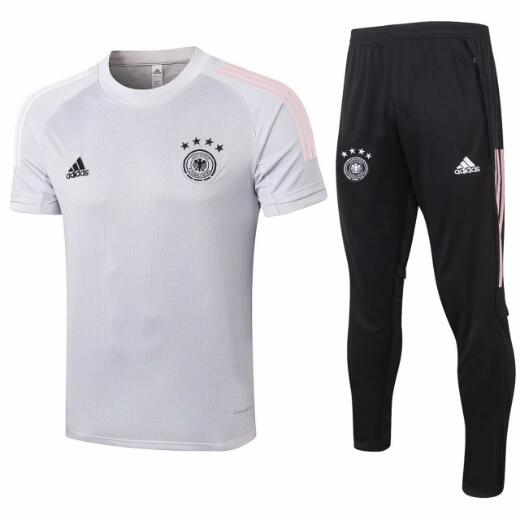 Germany 2020 Light Grey Short Training Suits (Shirt+Trousers)