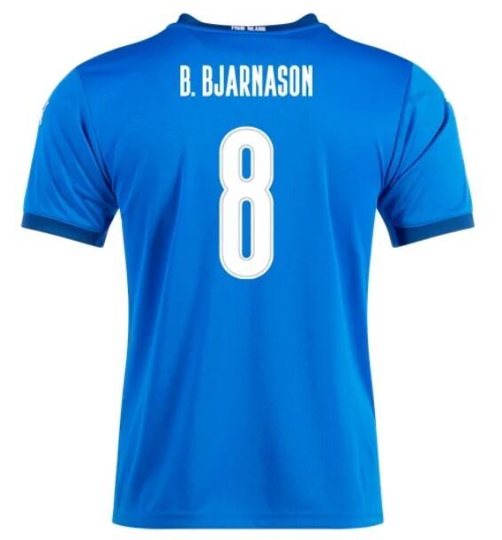 Iceland 2020 Home BIRKIR BJARNASON 8 Shirt Soccer Jersey Blue
