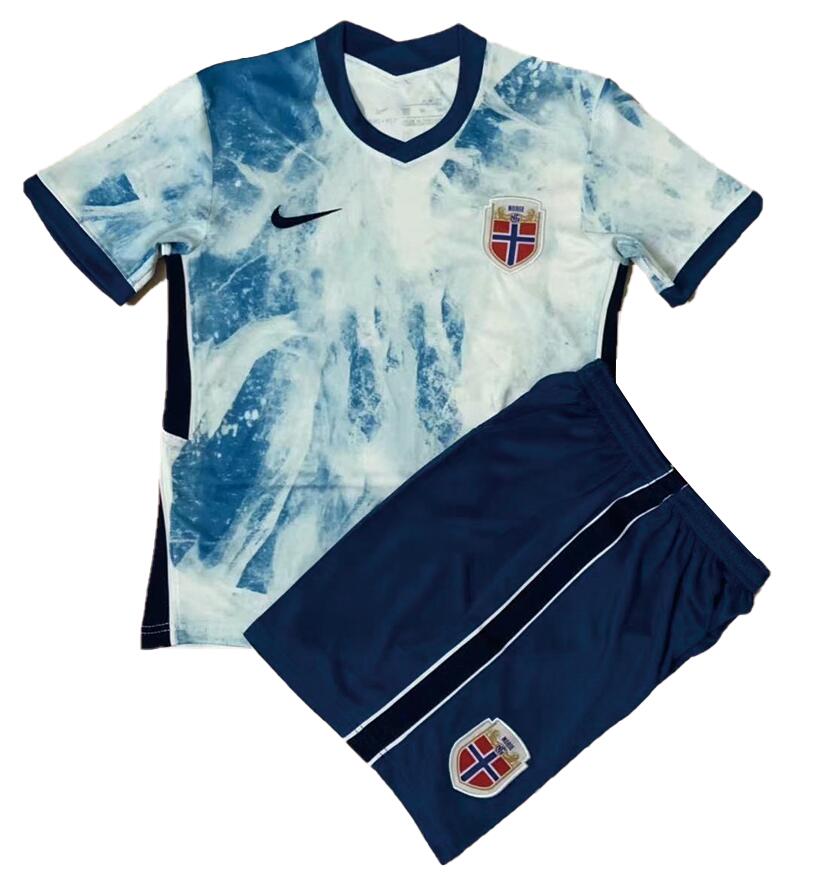 Norway 2021/22 Away Youth Soccer Kit Children Shirt And Shorts
