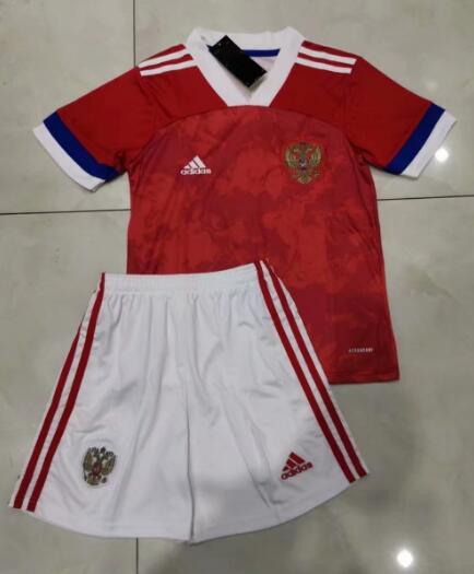 Russia 2020 Home Kids Soccer Kit Children Shirt And Shorts