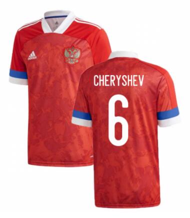 Russia 2020 Home CHERYSHEV 6 Shirt Soccer Jersey