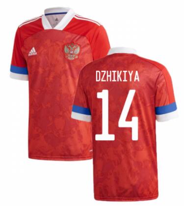 Russia 2020 Home DZHIKIYA 14 Shirt Soccer Jersey