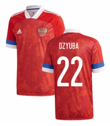 Russia 2020 Home DZYUBA 22 Shirt Soccer Jersey
