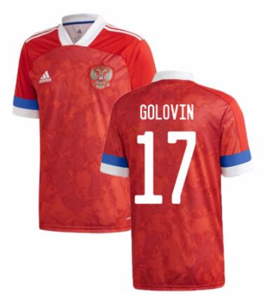 Russia 2020 Home GOLOVIN 17 Shirt Soccer Jersey