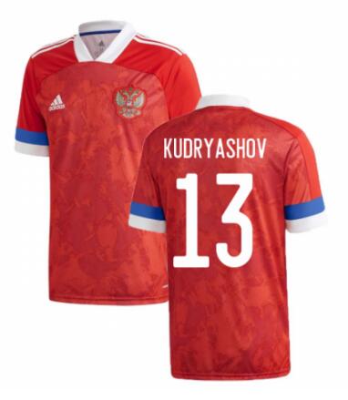 Russia 2020 Home KUDRYASHOV 13 Shirt Soccer Jersey