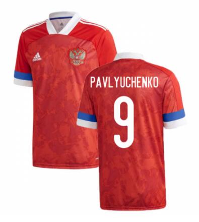 Russia 2020 Home PAVLYUCHENKO 9 Shirt Soccer Jersey