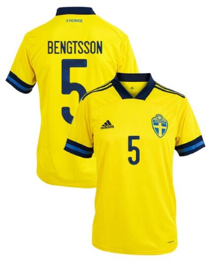 Sweden 2020 Home BENGTSSON 5 Shirt Soccer Jersey
