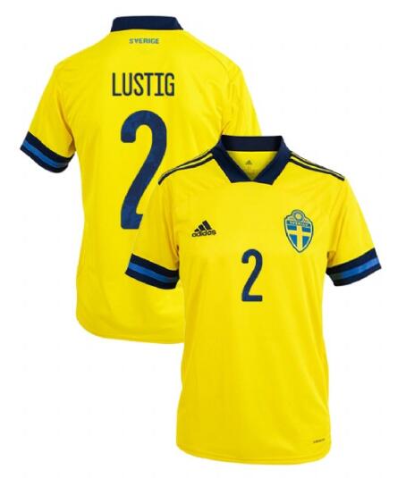 Sweden 2020 Home LUSTIG 2 Shirt Soccer Jersey