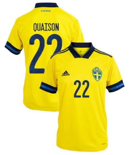 Sweden 2020 Home QUAISON 22 Shirt Soccer Jersey