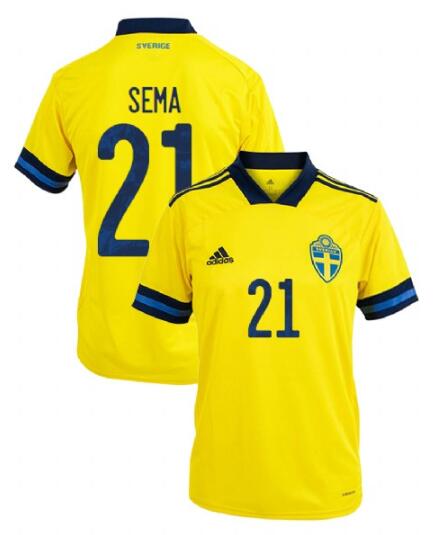 Sweden 2020 Home SEMA 21 Shirt Soccer Jersey