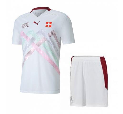 Switzerland 2020 Away Kids Soccer Kit Children Shirt And Shorts