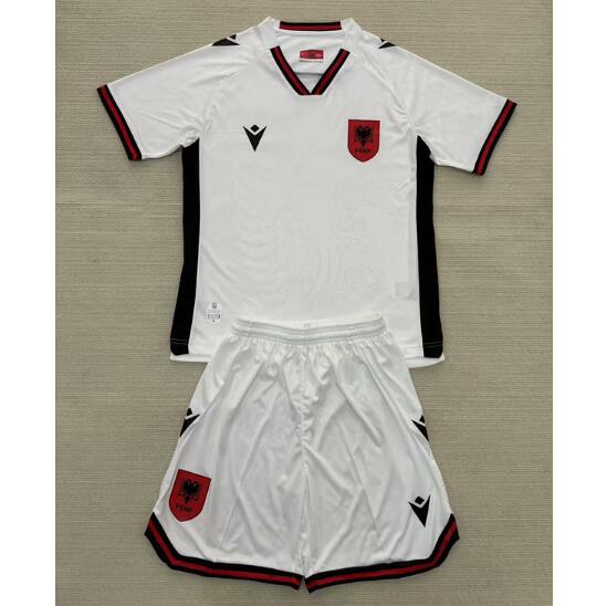 Albania 2025/26 Away Kids Soccer Jersey Kits Children Shirt + Shorts