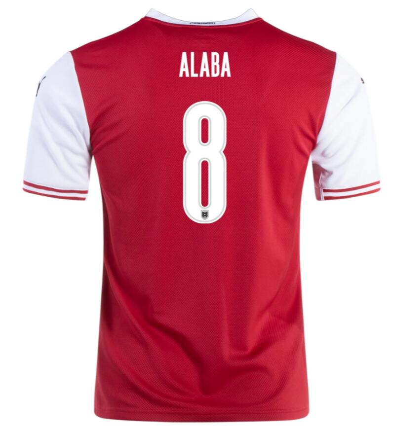 Austria 2020/21 Euro Home 8 ALABA Shirt Soccer Jersey