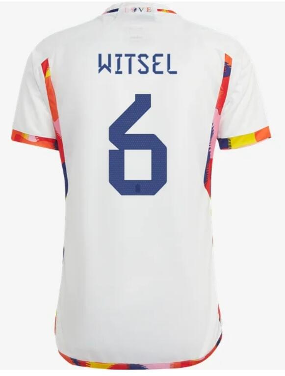 Belgium 2022 World Cup Away 6 Witsel Shirt Soccer Jersey
