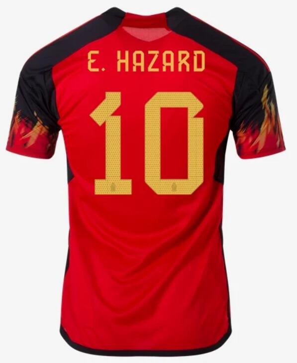 Belgium 2022 World Cup Home 10 E. Hazard Shirt Soccer Jersey