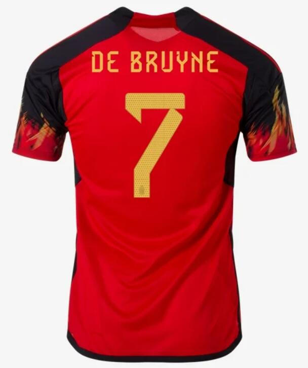 Belgium 2022 World Cup Home 7 De Bruyne Shirt Soccer Jersey