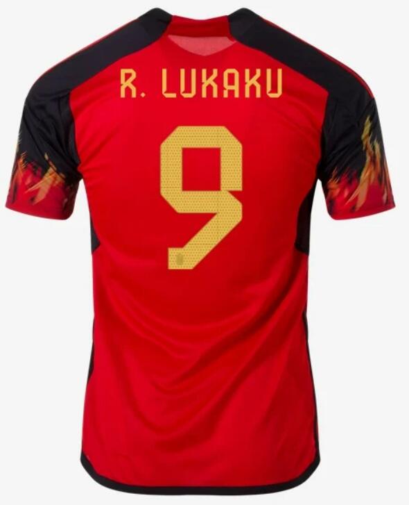 Belgium 2022 World Cup Home 9 R. Lukaku Shirt Soccer Jersey