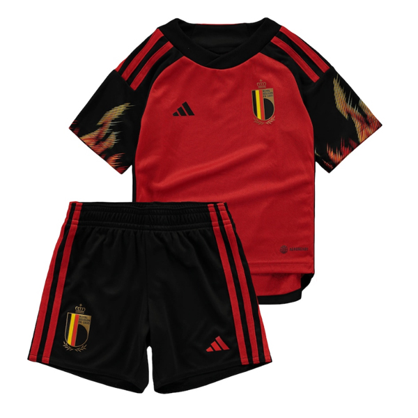 Belgium 2022 World Cup Home Kids Soccer Kit Children Shirt And Shorts