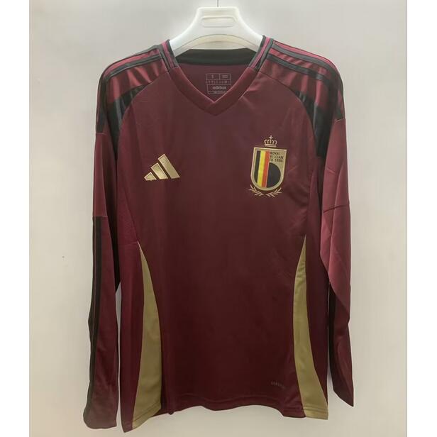 Belgium 2024 Home Long Sleeved Shirt Soccer Jersey