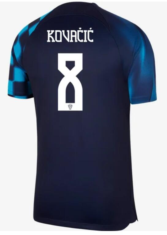 Croatia 2022 World Cup Away 8 Kovacic Shirt Soccer Jersey