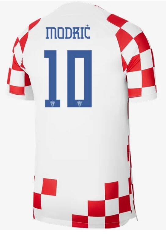 Croatia 2022 World Cup Home 10 Modric Shirt Soccer Jersey